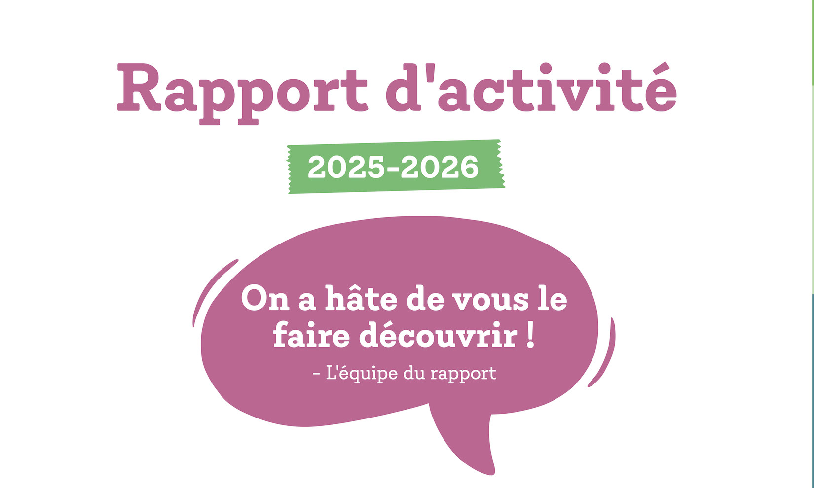 Lire la suite à propos de l’article ⁠⁠Notre rapport d&rsquo;activité 2025-2026